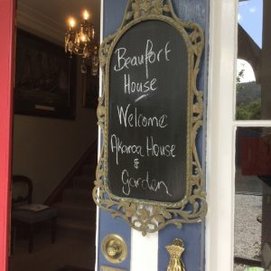 Beaufort House Akaroa 2020 House & Garden Tour Welcome sign