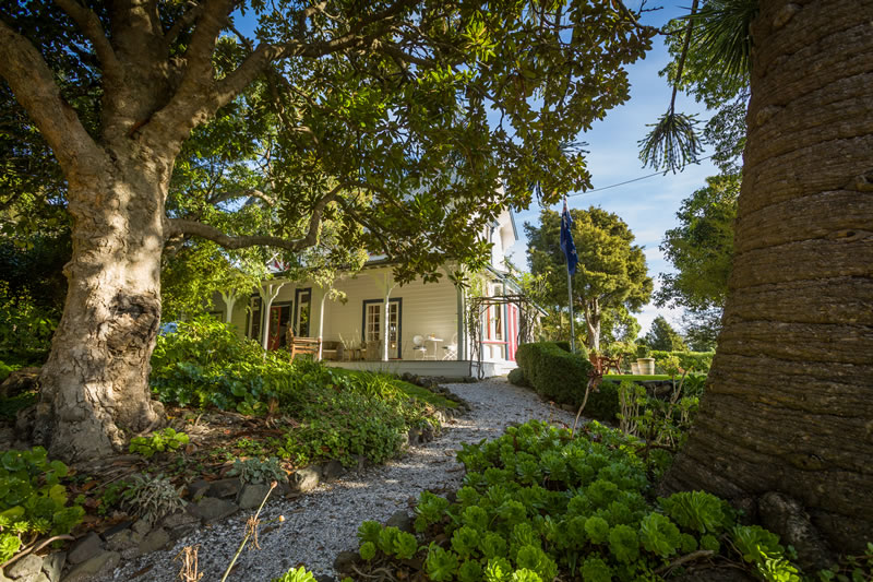 Beautiful gardens at Beaufort House Luxury Boutique B&B Akaroa